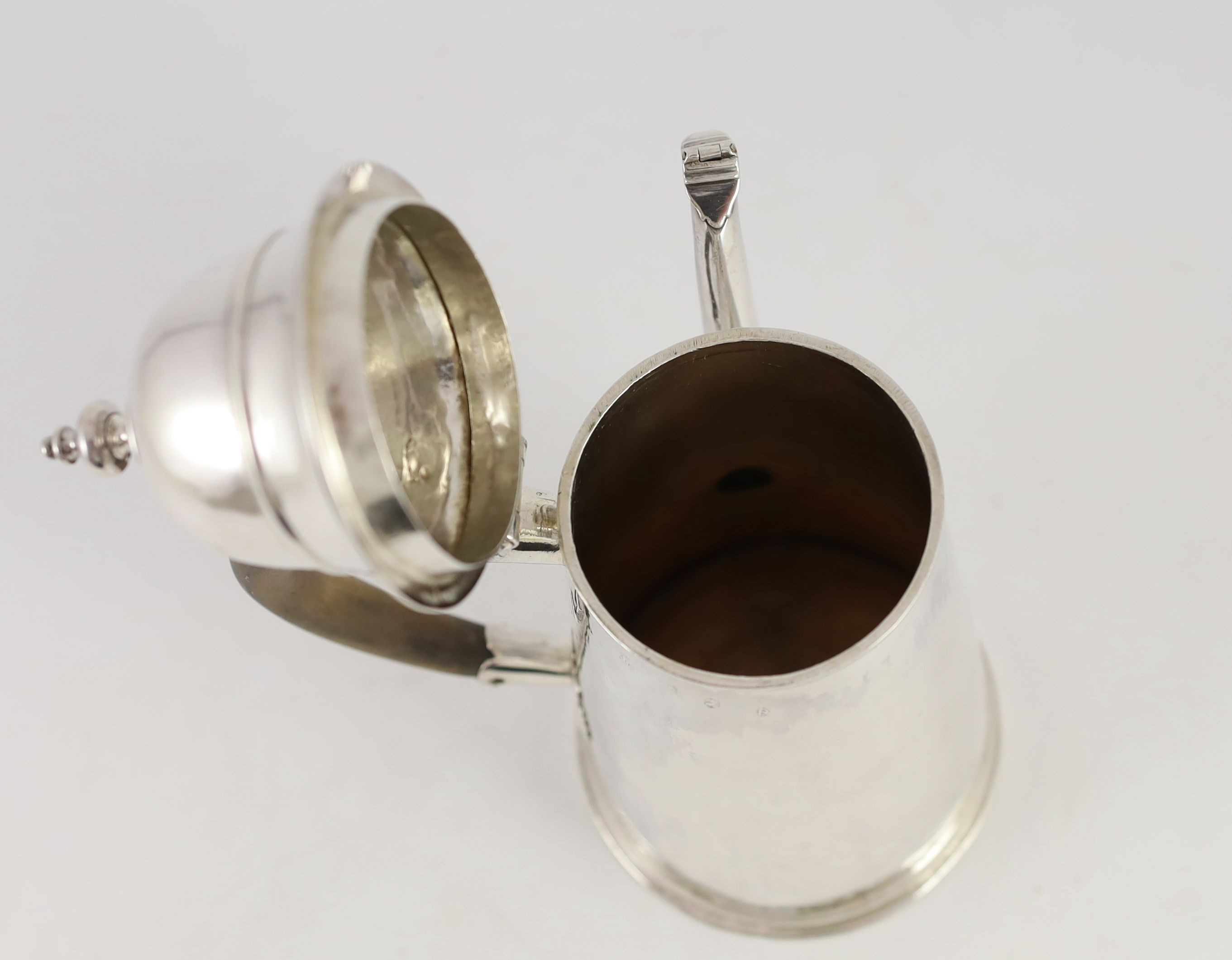 A Queen Anne Britannia standard silver chocolate pot, by Joseph Ward